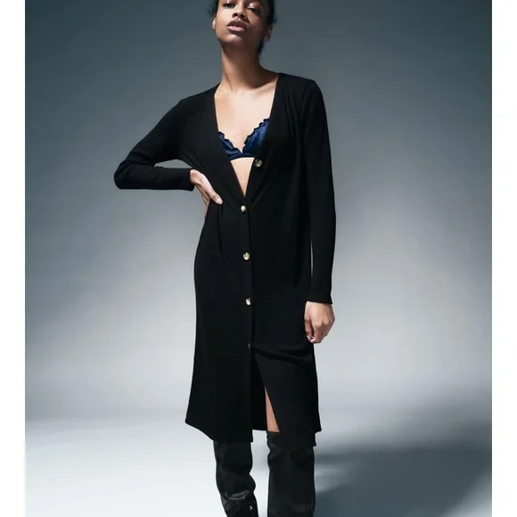 Zara | Dresses | Zara Buttoned Ribbed Dress | Poshmark